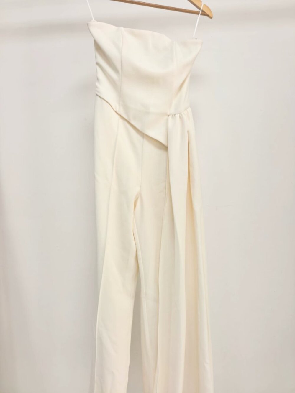 REISS Leah Jumpsuit US 6/8/10 Strapless Draped Ivory White - Picture 6 of 10
